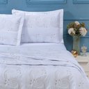 Ver imagem 5 de Cobre Leito + Jogo de Cama 7 Peças Queen Percal 200 Fios Mistral 100% Algodão - Branco