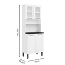 Ver imagem 2 de Armário de Cozinha de Aço com 4 Portas 2 de Vidro Branco Bertolini