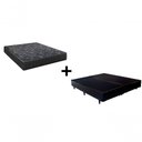 Ver imagem 1 de Cama Box Casal 138 Bipartido Tecido Preto com Colchão Lisboa Bello Box D28 Preto