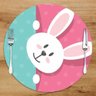 Sousplat Em Mdf Com Estampa Coelho Da Páscoa e Poá Verde Rosa - 1