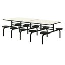 Ver imagem 3 de Mesa p/ Refeitório Fixo 10 Lugares MDF Branco de 25 mm Art 50046