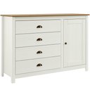 Ver mais imagens de Cômoda Sapateira para Quarto 4 Gavetas 1 Porta Madeira Maciça Mazzaro F06 Branco Freijó - Lyam