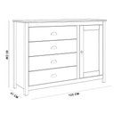 Ver imagem 6 de Cômoda Sapateira para Quarto 4 Gavetas 1 Porta Madeira Maciça Mazzaro F06 Branco Freijó - Lyam