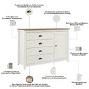 Ver imagem 5 de Cômoda Sapateira para Quarto 4 Gavetas 1 Porta Madeira Maciça Mazzaro F06 Branco Freijó - Lyam
