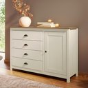 Ver imagem 4 de Cômoda Sapateira para Quarto 4 Gavetas 1 Porta Madeira Maciça Mazzaro F06 Branco Freijó - Lyam