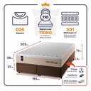 Ver imagem 3 de Cama Box Baú King Alford com Colchão Molas Ensacadas 193x203x73 Marrom