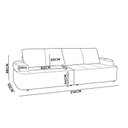 Ver imagem 4 de Sofá 3 Lugares 216cm Living Sala de Estar Afonso Sintético Pu K01 - D'rossi