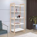 Ver imagem 1 de Estante Multiuso Colorê 5 Prateleiras Base Pinus Tampo Mdf:branco/madeira