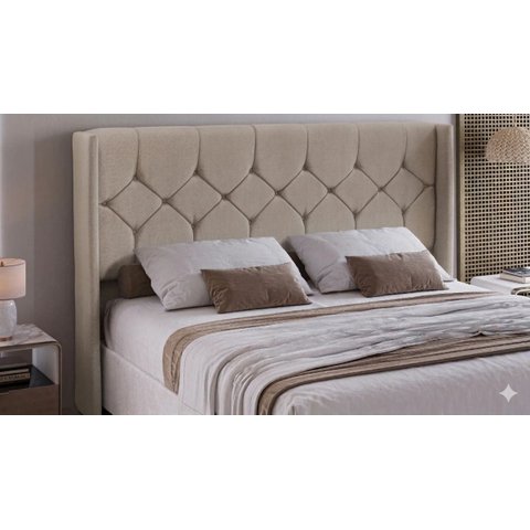 Cabeceira Pérola Box Casal Queen 158 Estofada Tecido Suede Off White