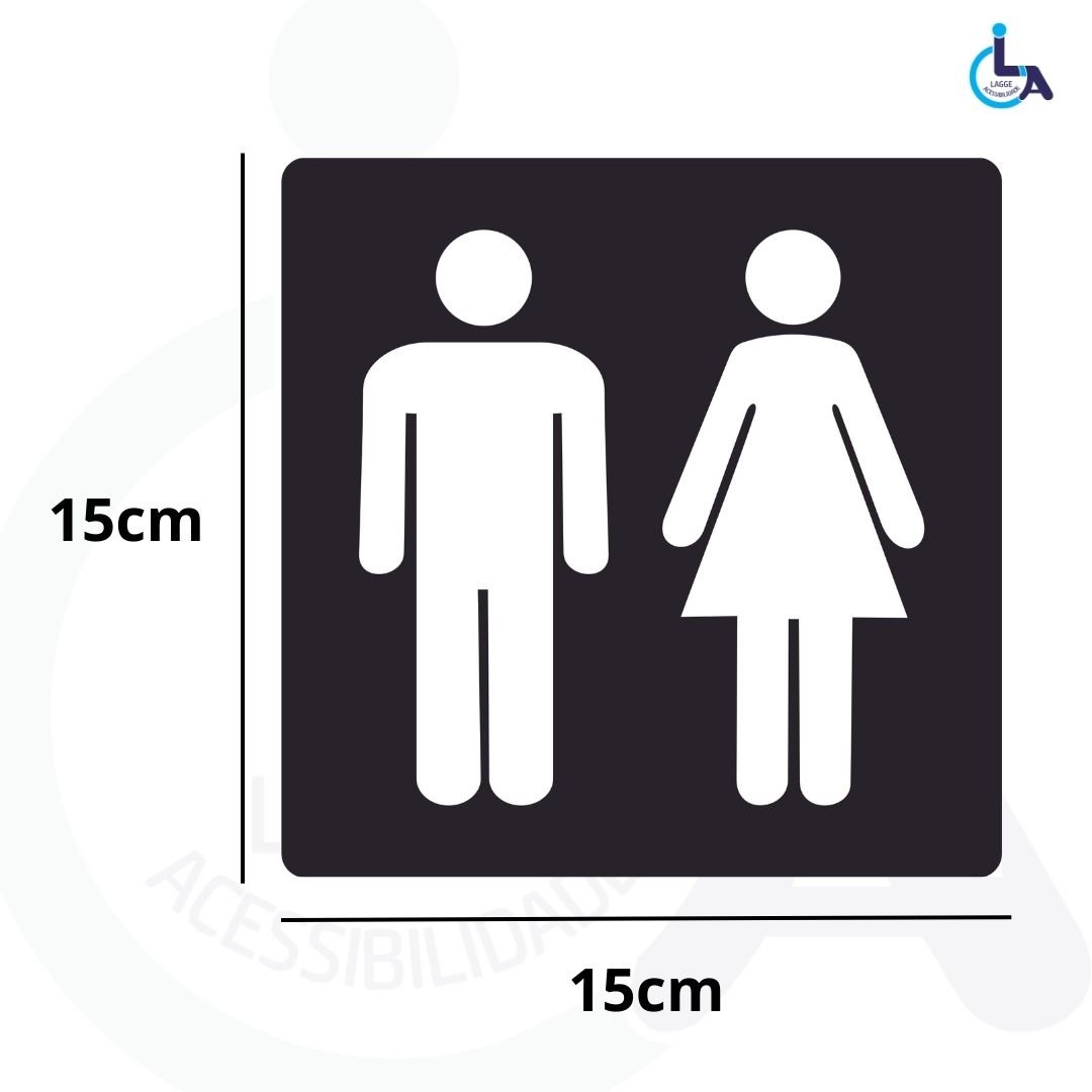Placa Banheiro Masculino e Feminino 15x15 Acrílico - 2