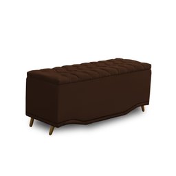 KIT + Cabeceira Com Recamier Baú Dunas Princesa em captonê 1,95 Casal Cama Box Marrom Veludo Dalaqua - 3