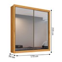 Ver imagem 4 de Guarda Roupa Zurique 2 Portas Espelhadas 100% Mdf Peróba Off White - Móveis Europa