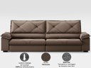 Ver imagem 6 de Sofá com Carregador Usb e Molas no Assento Retrátil Reclinável Nice 2,10m Velosuede - Netsofas