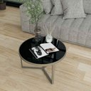Ver imagem 3 de Mesa de Centro Sala Redonda Habone Champanhe Vidro Preto