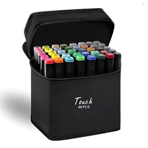 Caneta Hidrográfica Touch Jet com Ponta Dupla 48 Cores - Touch