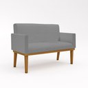 Ver imagem 1 de Sofá Namoradeira Reforçada 2 Lugares Luxo Tecido Linho Cor:Linho Grafite