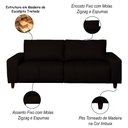 Ver imagem 3 de Sofá Decorativo Sala de Estar Asgand 2 Lugares 160cm Couro Marrom - Mozzelar
