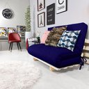 Ver imagem 3 de Sofa Cama Casal Futon Oriental Azul Royal Acquablock com Madeira Maciça