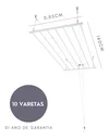Ver imagem 2 de Varal De Teto Tradicional 140cm x 10 Varetas - Em Alumínio Branco