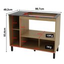 Ver imagem 6 de Balcão Cozinha Cooktop 5 Bocas Amêndoa com 2 Portas e Nicho para Forno ou Forno-microondas Bl3316