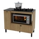 Ver imagem 4 de Balcão Cozinha Cooktop 5 Bocas Amêndoa com 2 Portas e Nicho para Forno ou Forno-microondas Bl3316