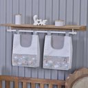 Ver imagem 1 de Porta Fralda Organizador Quarto de Bebê Menino Menina 2 Peças Varão:safari Cinza