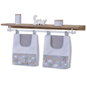 Ver imagem 2 de Porta Fralda Organizador Quarto de Bebê Menino Menina 2 Peças Varão:safari Cinza