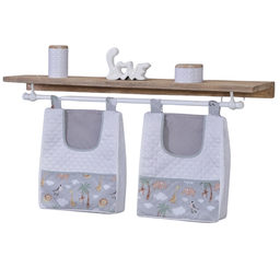 Porta Fralda Organizador Quarto de Bebê Menino Menina 2 Peças Varão:safari Cinza - 2