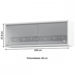 Armário Aéreo Cozinha em Aço 2 Portas Branco 800516 - Telasul - 2