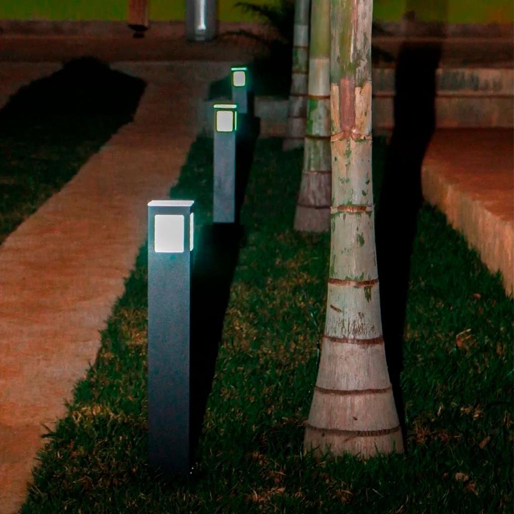 POSTE BALIZADOR JARDIM LUMINÁRIA LED SOQUETE E-27 Preto - 3