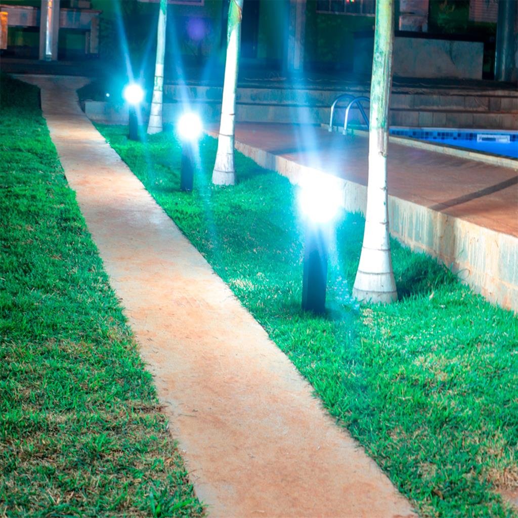 POSTE BALIZADOR JARDIM LUMINÁRIA LED SOQUETE E-27 Preto - 9