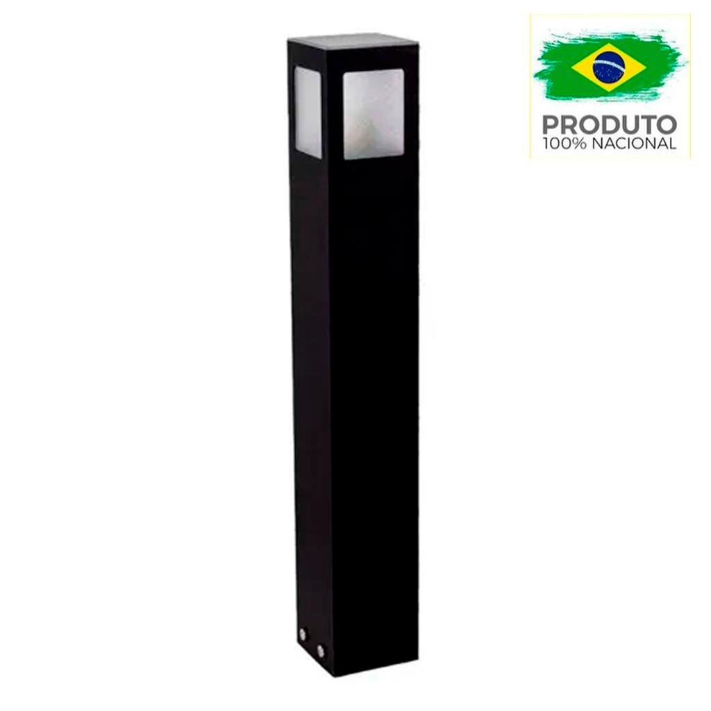 POSTE BALIZADOR JARDIM LUMINÁRIA LED SOQUETE E-27 Preto