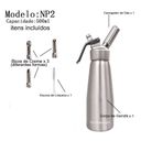 Ver imagem 4 de Garrafa para Chantilly de Alumínio 500ml Inox - Days Brasil