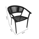 Ver imagem 4 de Kit 8 Cadeira Gourmet Corda Náutica Preto Base Alumínio Sofia Linha Plus