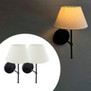 Ver imagem 1 de Kit 2 Arandelas de Parede Clássico Alumínio com Cúpula Tecido Algodão Ref 16