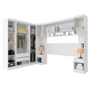 Ver imagem 3 de Jogo de Quarto Modulado Firenze de Casal Roupeiro de Canto + Painel Cabeceira de Casal Branco