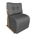 Ver imagem 3 de Kit 2 Poltronas Luxo Aurora Linho Grafite Base de Ferro Dourado - Pallazio