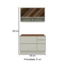 Ver imagem 4 de Cozinha Compacta Fineze 2 Portas 4 Gavetas com Vidro e Tampo 100% MDF Areia Hp/Cinamomo - Henn