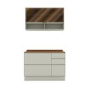Ver imagem 2 de Cozinha Compacta Fineze 2 Portas 4 Gavetas com Vidro e Tampo 100% MDF Areia Hp/Cinamomo - Henn