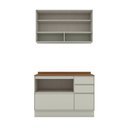 Ver imagem 3 de Cozinha Compacta Fineze 2 Portas 4 Gavetas com Vidro e Tampo 100% MDF Areia Hp/Cinamomo - Henn
