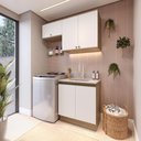 Ver imagem 2 de Lavanderia Modulada Kappesberg Celeste 3 Peças Nogueira/branco 140cm