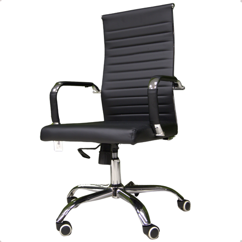 Cadeira Escritório Ergonômica Presidente Executiva Esteirinha Office Elegance Milano Preto