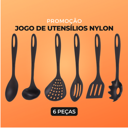 Jogo de Utensilios 6 Peças de Nylon Utily Preto - 4