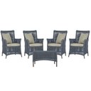 Ver imagem 1 de 4 Poltronas e 1 Mesa Igapó em Alumínio Pintura Marrom Corda Náutica Estofado 7