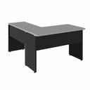 Ver imagem 7 de Mesa de Escritório em L 30mm com Gaveteiro Suspenso e Chave F5 Office Cor:Cinza Sagrado com Preto