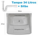 Ver imagem 5 de Tanque de Lavanderia 34 Litros Gabinete com Sifão e Válvula Cor:branco