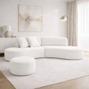 Ver imagem 1 de Sofá e Puff Orgânico Virginia 300cm Sala Suede:Branco