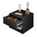 Ver mais imagens de Mesa de Cabeceira Suspensa Fixa na Parede 1 Gaveta e Nicho - Preto - Lh Móveis