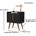 Ver imagem 3 de Mesa de Cabeceira Davi 1 Gaveta 1 Porta Pés Palito Preto - JM Casa dos Moveis