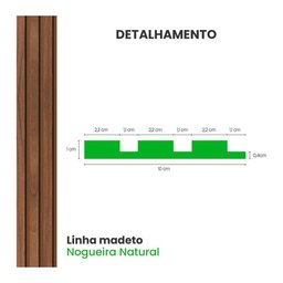 Painel Ripado Laminado de Eva Autocolante Rpdol 10cm Linha Madeto Nogueira Natural 10 Metros - 2